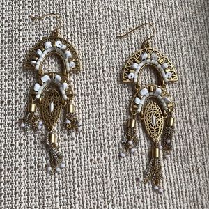 Stella & Dot gold chandelier earrings